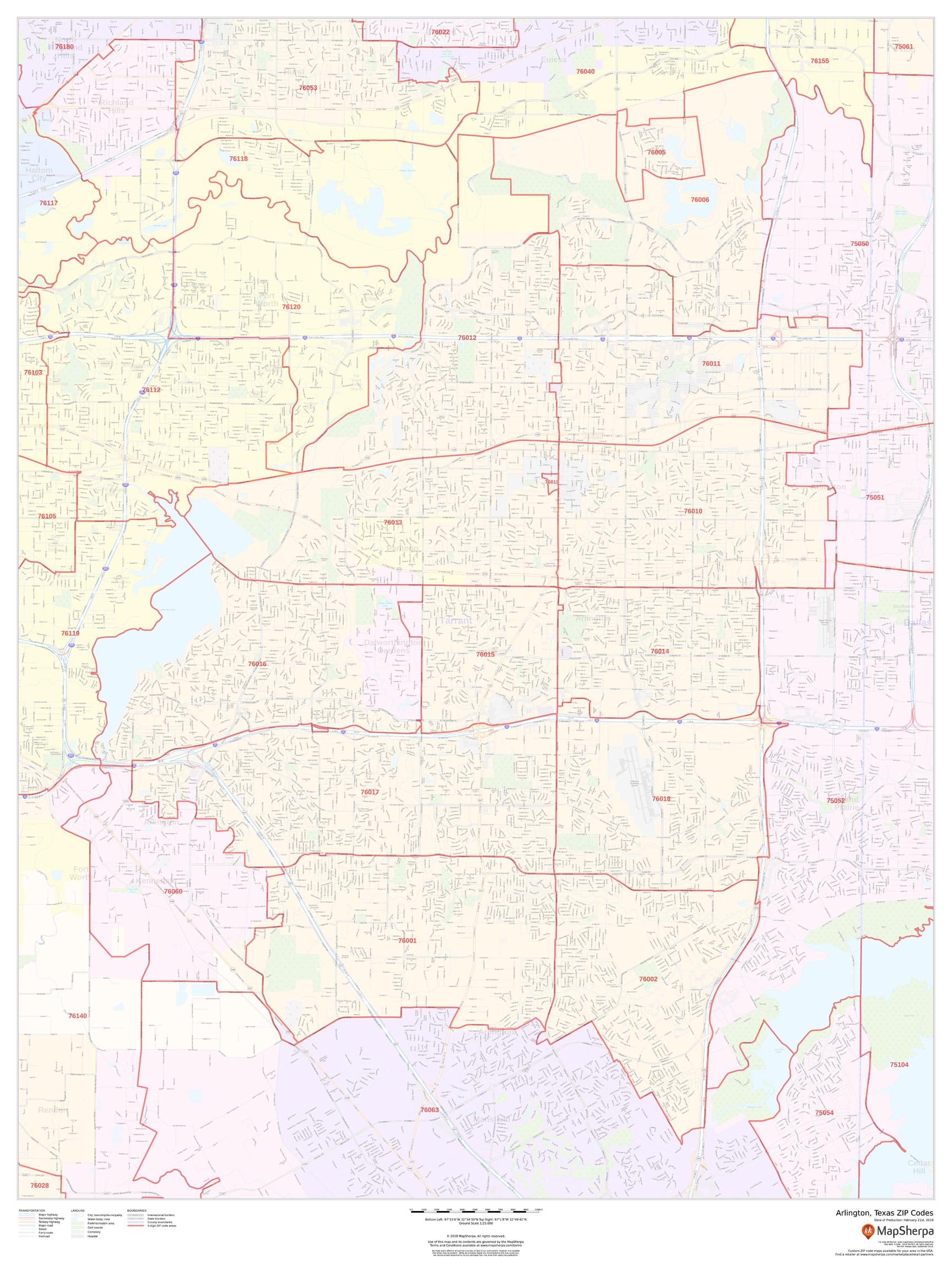 Arlington Texas Zip Codes Map