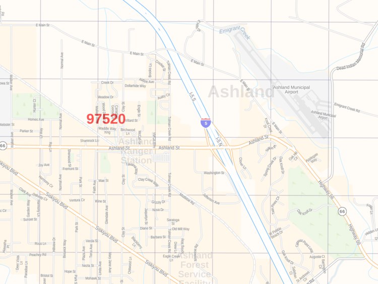 Ashland Or Zip Code Map