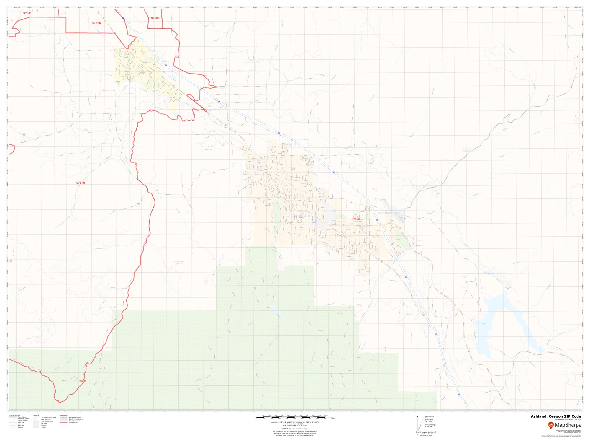 Ashland Oregon Zip Code Map Updated June 2020