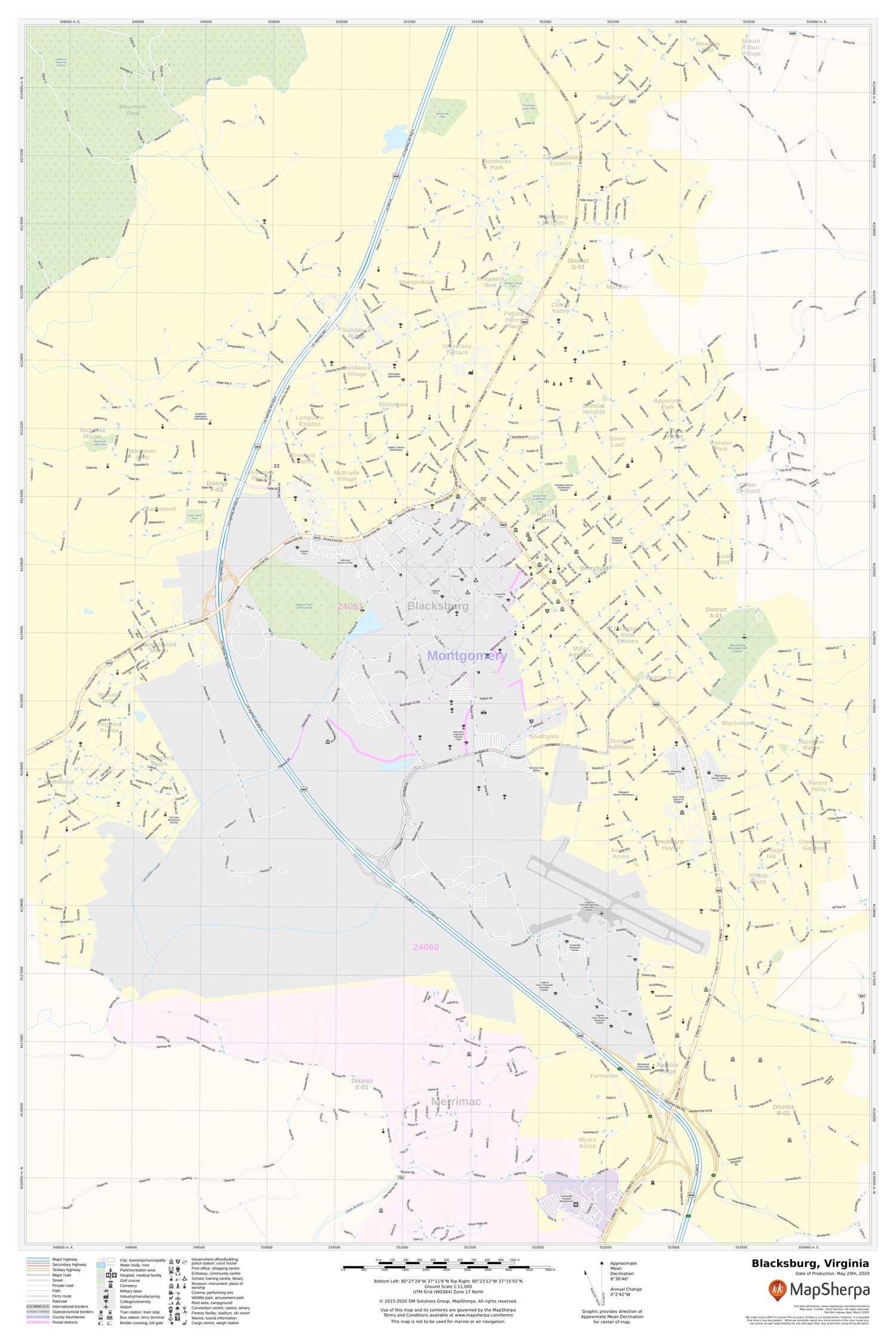 Blacksburg, VA Map