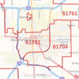Bloomington Il Zip Code Map