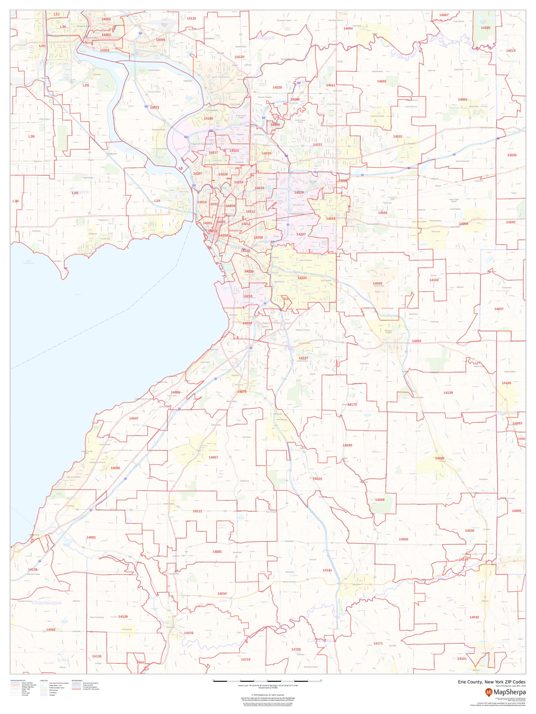 Erie County Ny Zip Code Map
