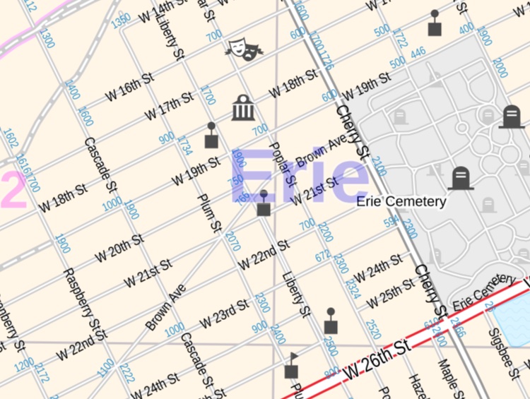 Erie, PA Map