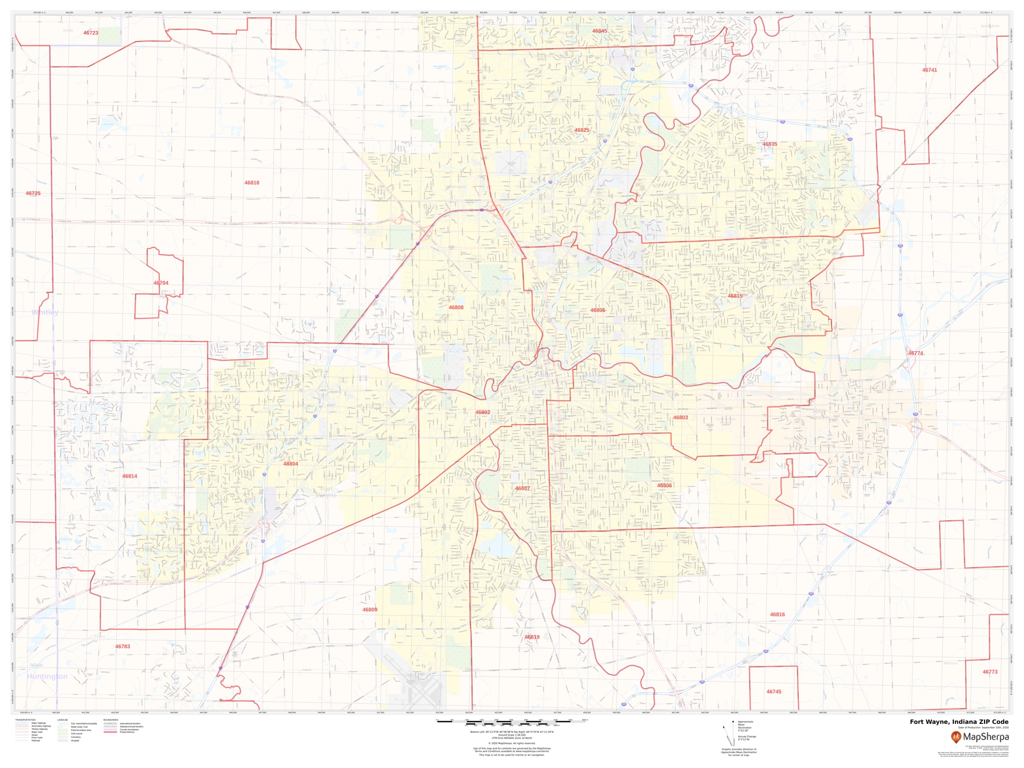 Fort Wayne Area Zip Code Map United States Map