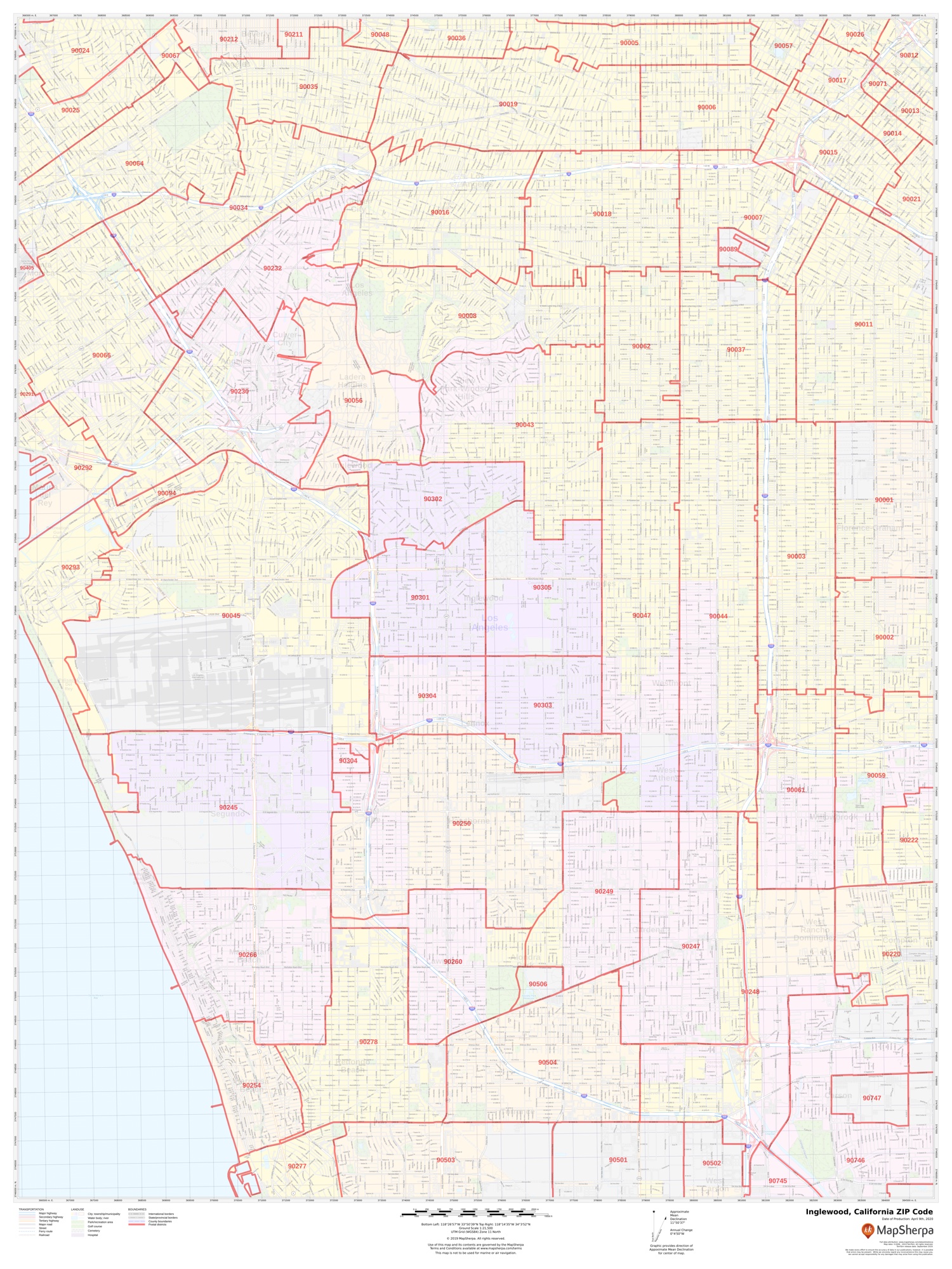 Inglewood Ca Zip Code Map