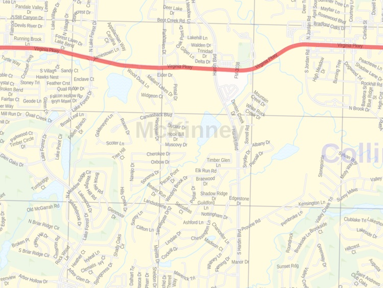 McKinney TX Zip Code Map