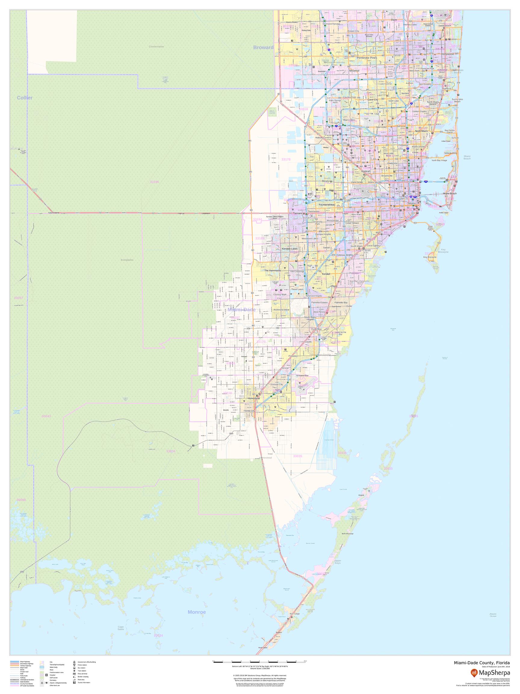miami-dade county map (florida)