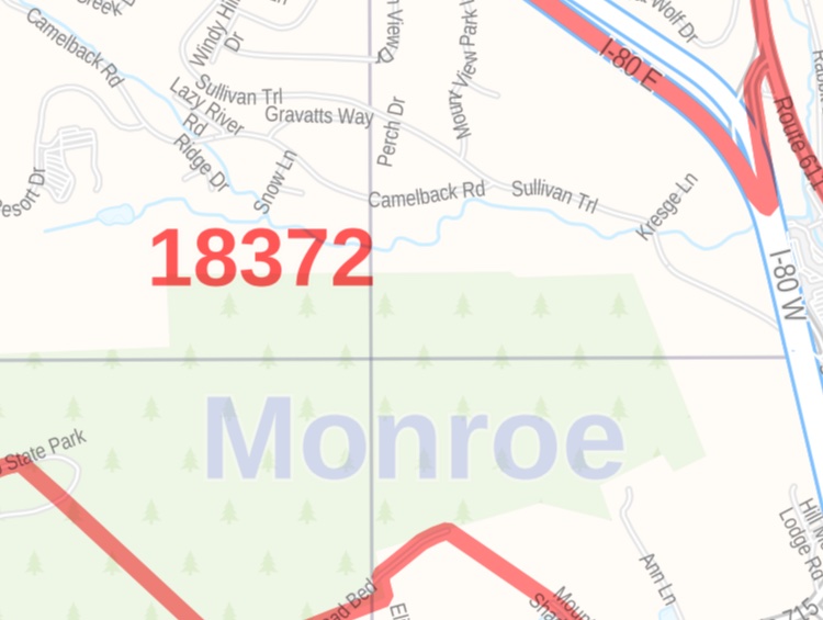 Monroe County, Pennsylvania Zip Code