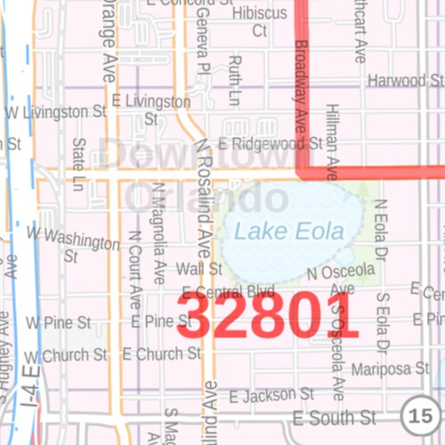Orlando, FL Zip Code Map