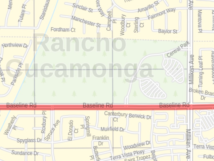 Rancho Cucamonga CA Zip Code Map