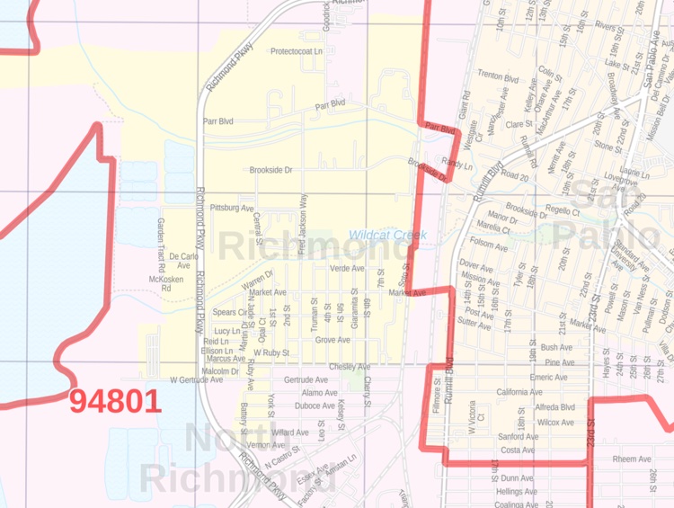 Richmond CA Zip Code Map