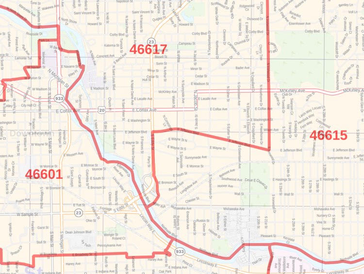 South Bend Zip Code Map South Bend Indiana Zip Code Map