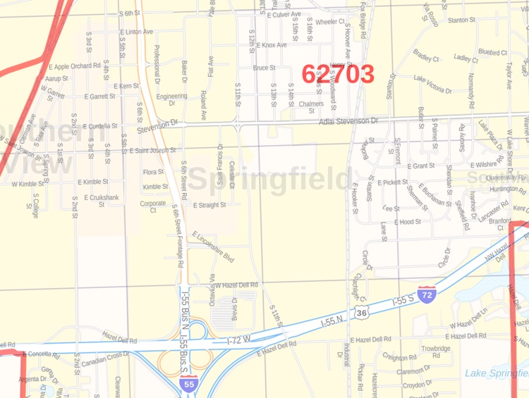 Springfield IL Zip Code Map