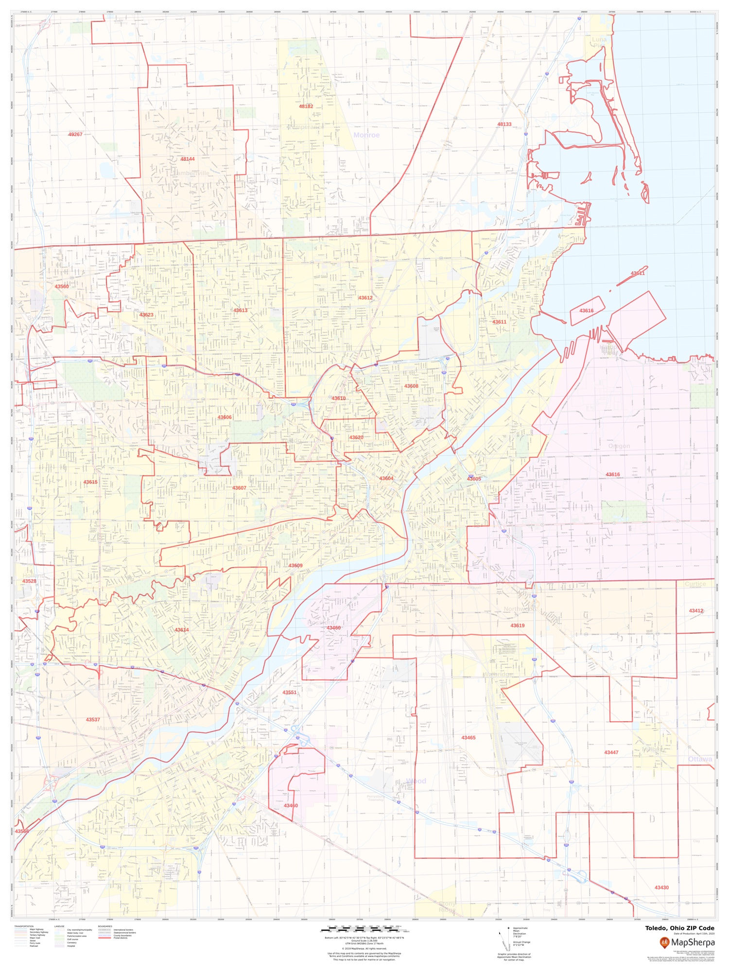 Toledo Ohio Zip Codes Map - Squaw Valley Trail Map
