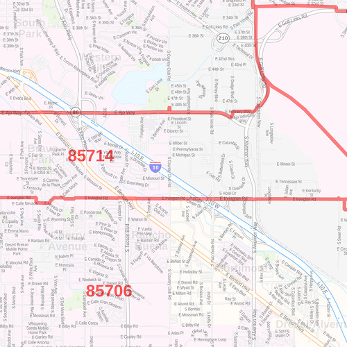 Tucson Az Zip Code Map