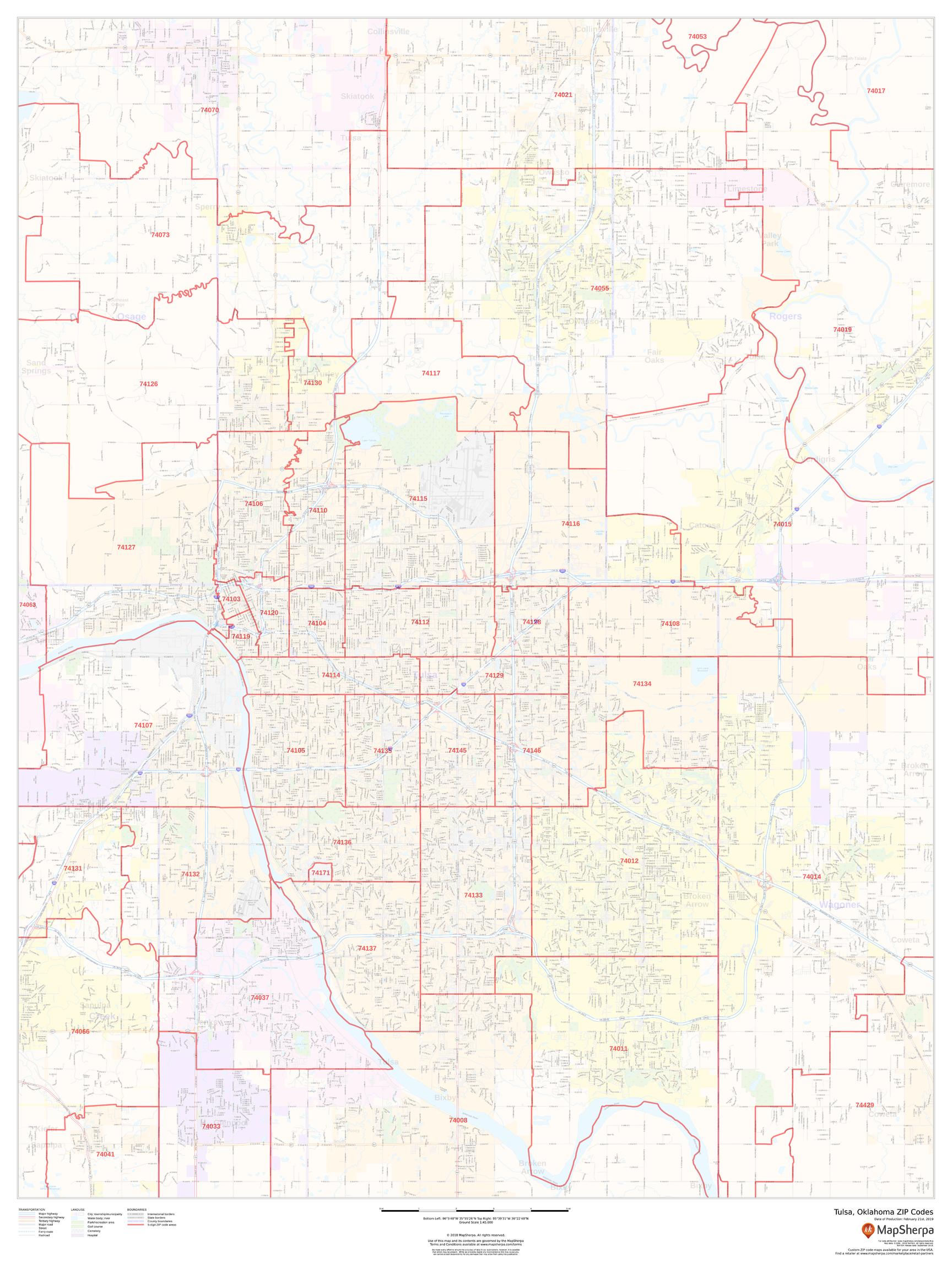 Tulsa Zip Code Map Ok