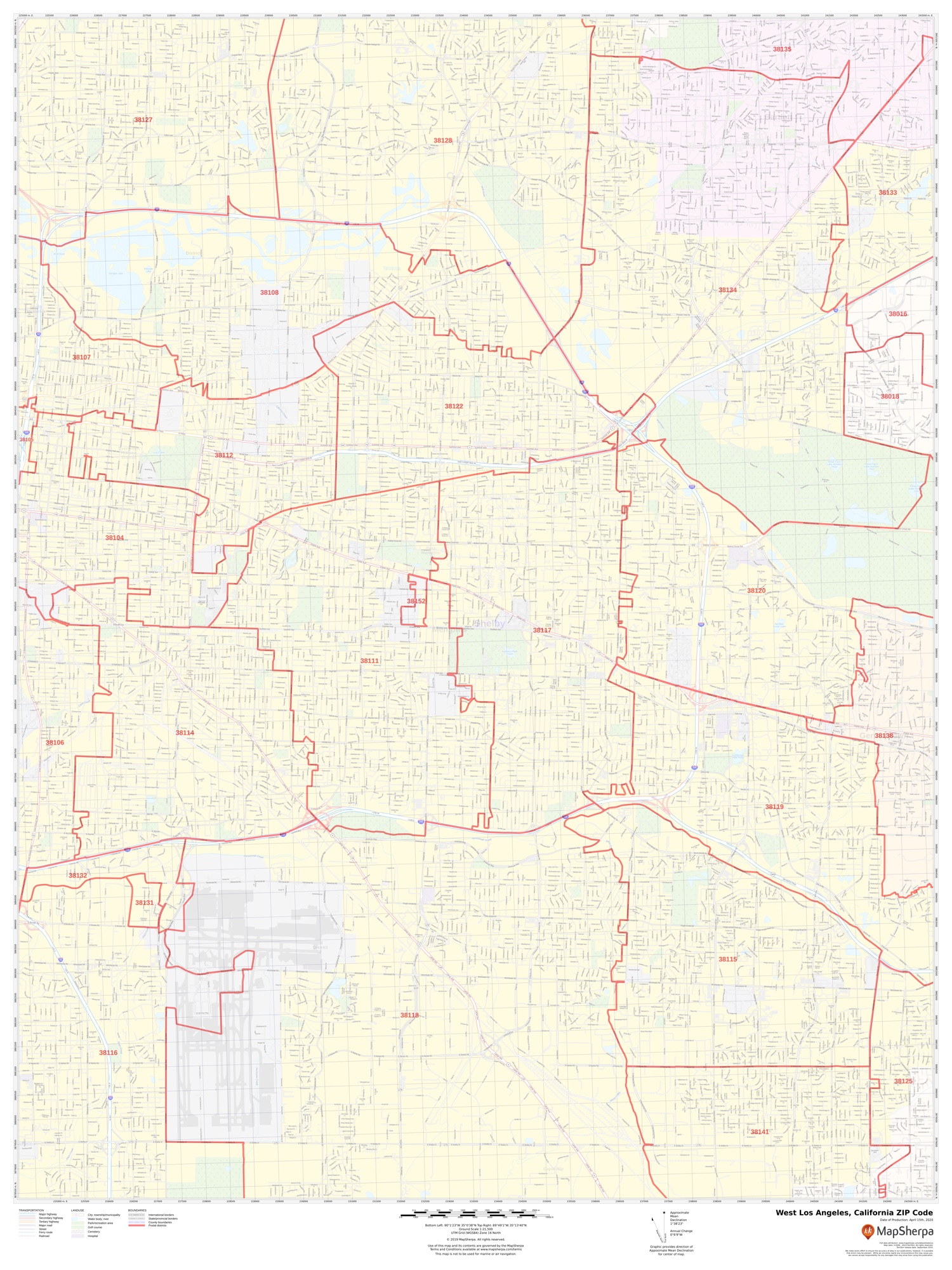 West Los Angeles ZIP Code Map, California