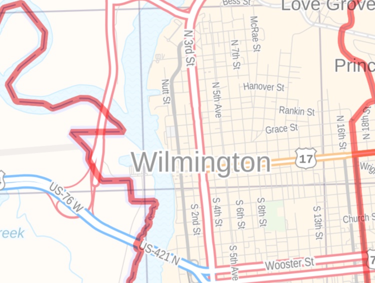 Wilmington NC Zip Code Map
