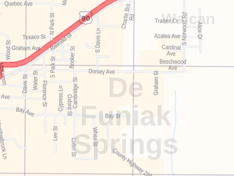 DeFuniak Springs Zip Code Map FL