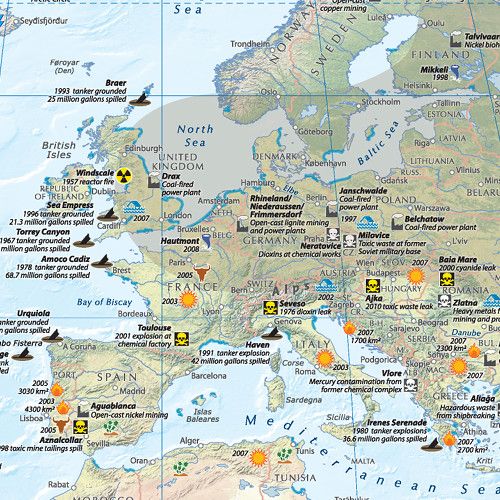 Large Europe Postcode Wall Map Plastic Coated